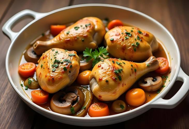 Wholesome Baked Chicken Legs with Mushrooms and Veggies